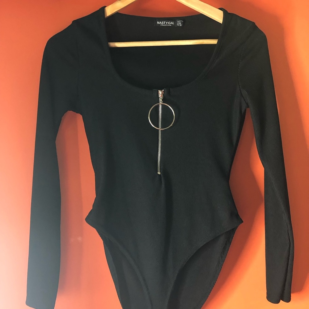 COPY - Nasty Gal Black Zipper Bodysuit